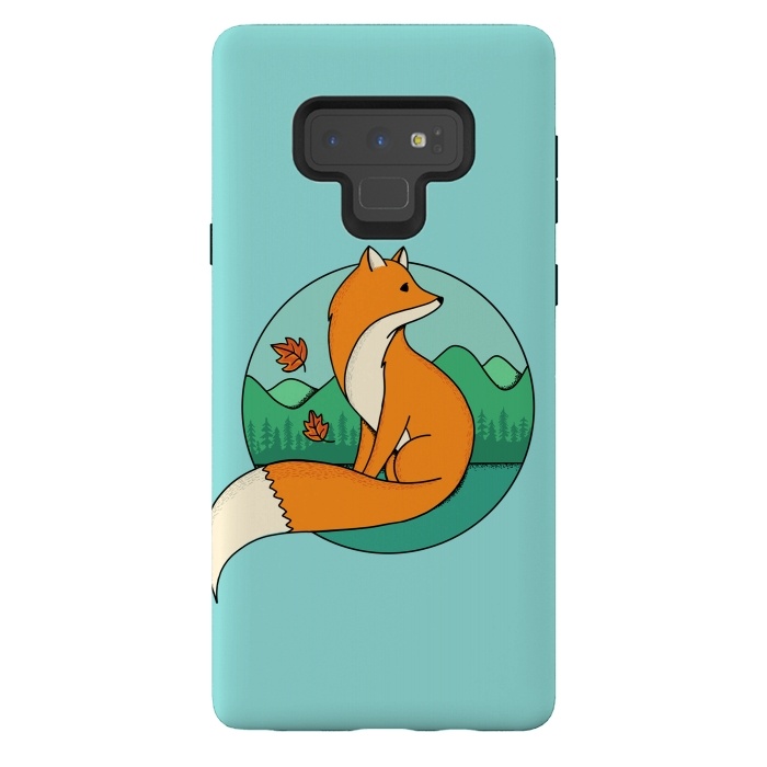 Galaxy Note 9 StrongFit Fox and Landscape by Coffee Man