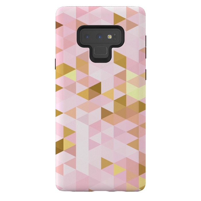 Galaxy Note 9 StrongFit Pink and Rose Gold Marble Triangle Pattern by  Utart