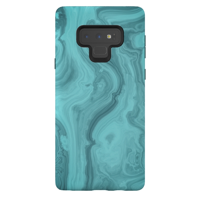 Galaxy Note 9 StrongFit Turquoise Marble 2 by Andrea Haase