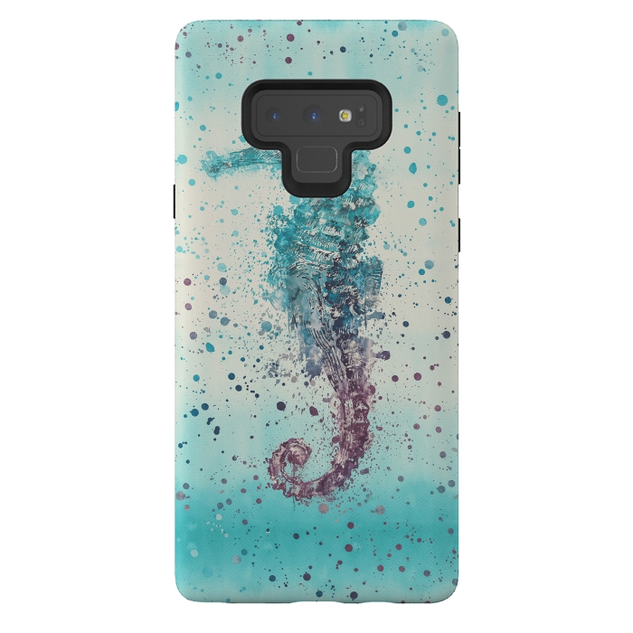 Galaxy Note 9 StrongFit Seahorse Watercolor Art by Andrea Haase