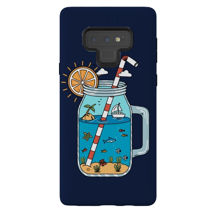 Galaxy Note 9 StrongFit Drink Landscape Blue by Coffee Man