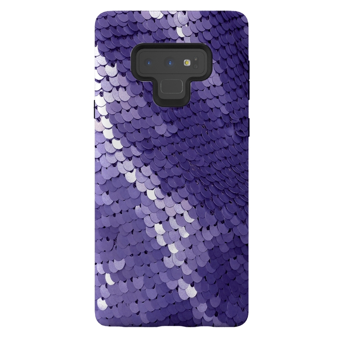 Galaxy Note 9 StrongFit Shiny Purple Sequins  by Andrea Haase