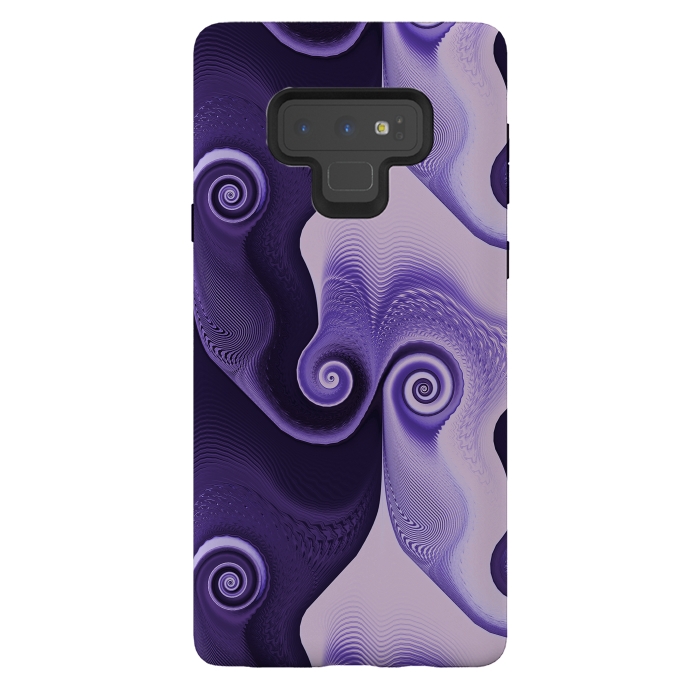 Galaxy Note 9 StrongFit Fancy Purple Spirals by Andrea Haase