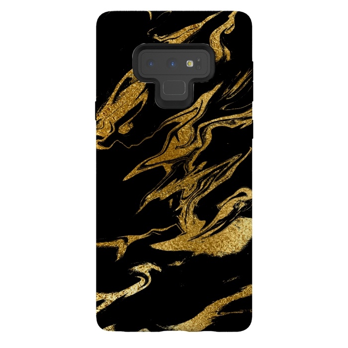 Galaxy Note 9 StrongFit Black and Gold Luxury Marble by  Utart