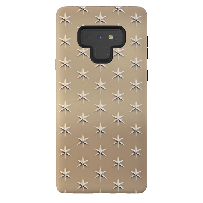 Galaxy Note 9 StrongFit Silver Stars On  Gold by Andrea Haase