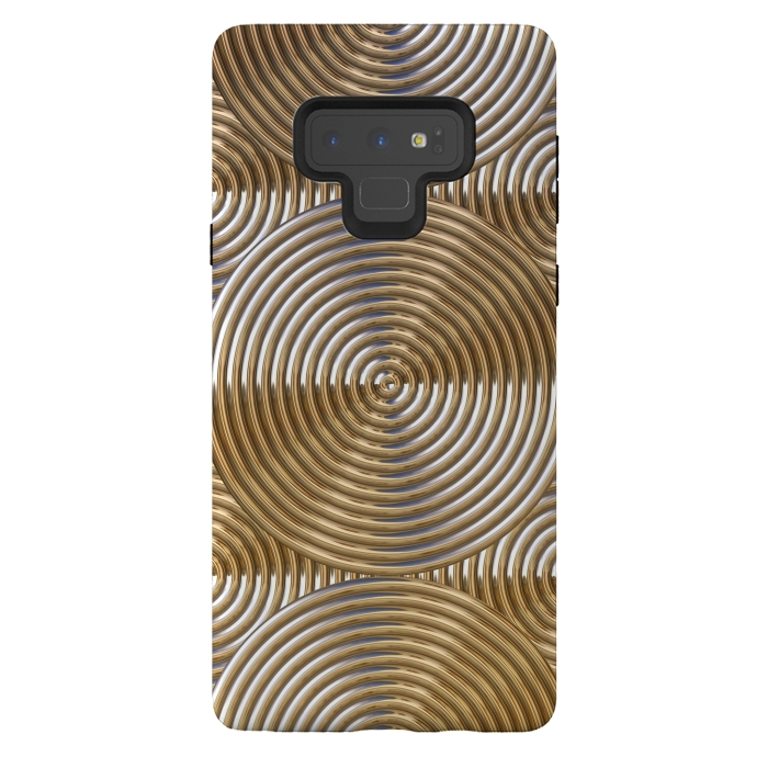 Galaxy Note 9 StrongFit Shiny Golden Metal Embossed Circles 2 by Andrea Haase