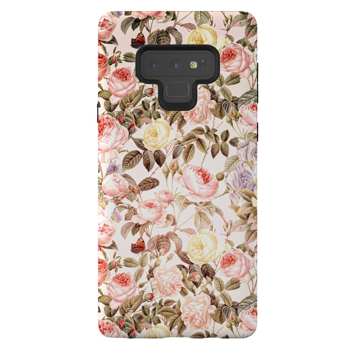 Galaxy Note 9 StrongFit Vintage Roses Pattern by  Utart