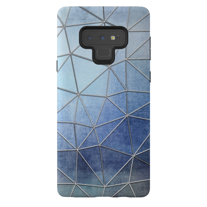 Galaxy Note 9 StrongFit Blue Triangles 2 by Andrea Haase