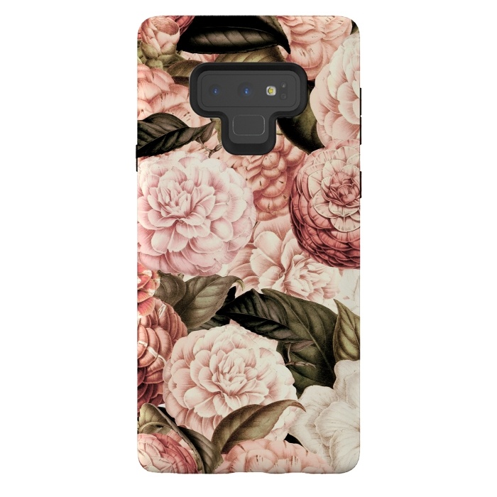 Galaxy Note 9 StrongFit Pink Vintage Camelia Pattern by  Utart