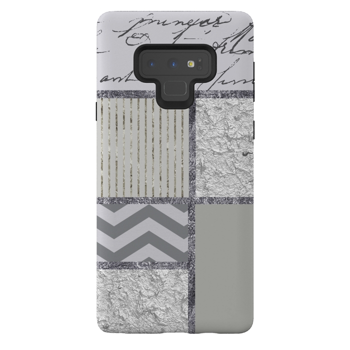 Galaxy Note 9 StrongFit Silver And Grey Collage by Andrea Haase
