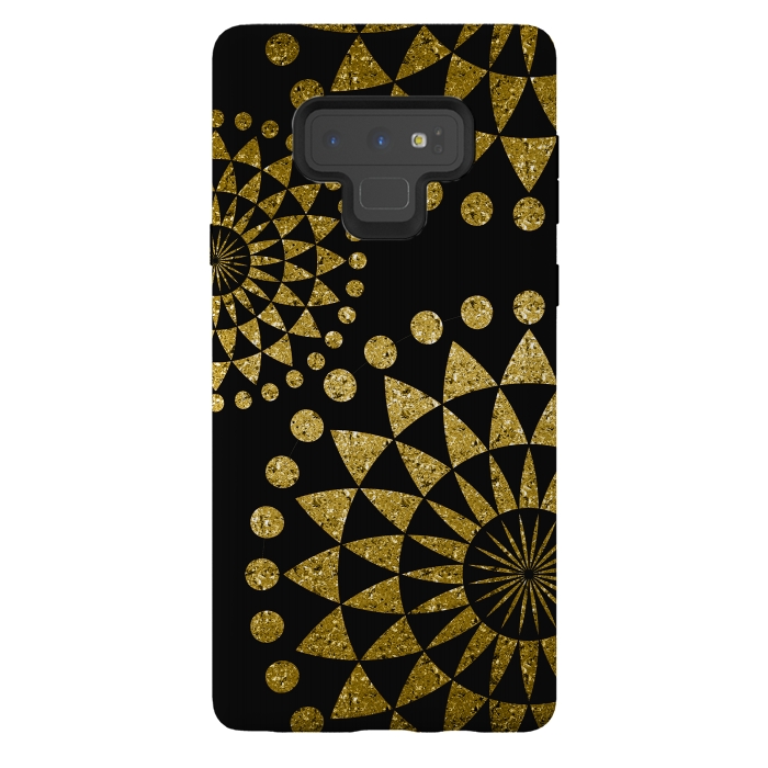 Galaxy Note 9 StrongFit Golden Sparkle Mandala by Andrea Haase