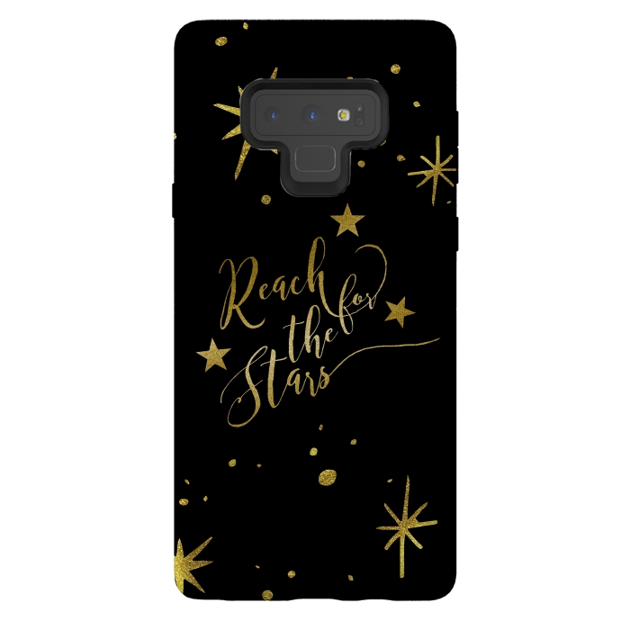 Galaxy Note 9 StrongFit Reach For The Stars Golden Quote by Andrea Haase