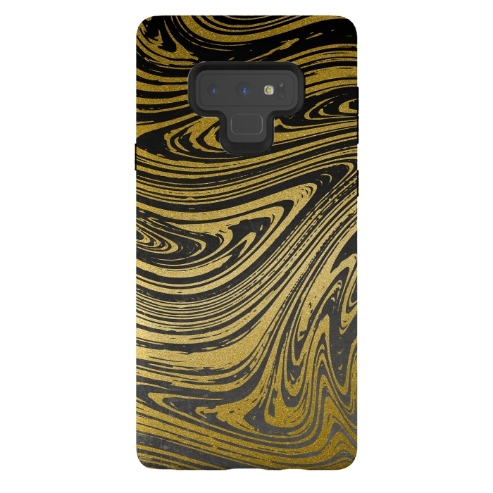Galaxy Note 9 StrongFit Black Gold Marble 2 by Andrea Haase