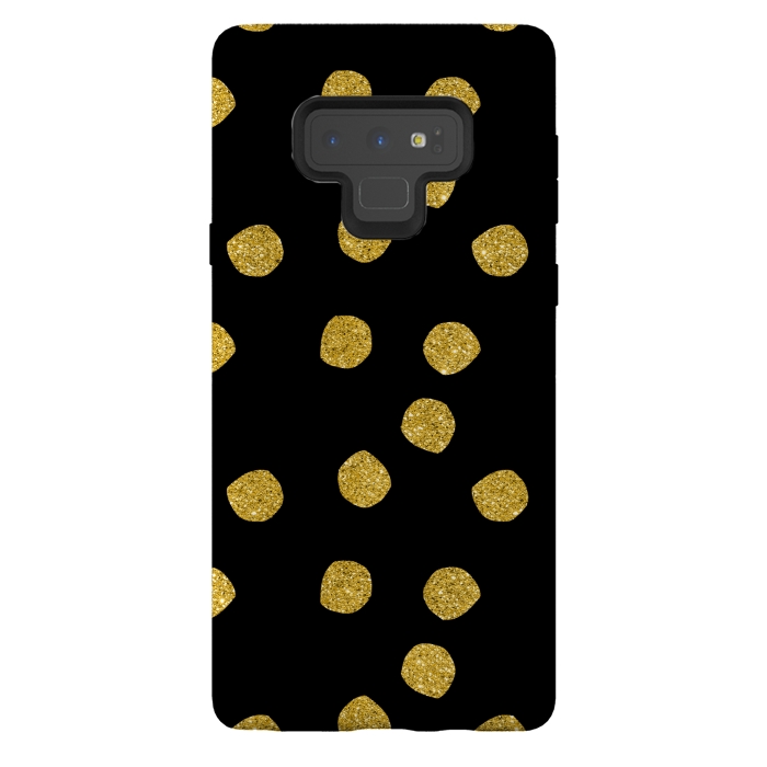 Galaxy Note 9 StrongFit Golden Glamour Dots by Andrea Haase