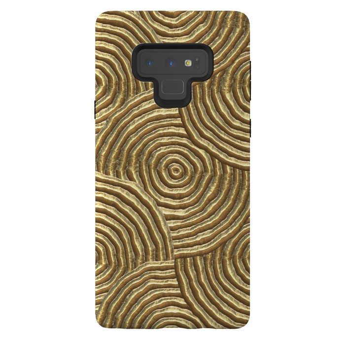 Galaxy Note 9 StrongFit Gold Metal Embossed Circles by Andrea Haase