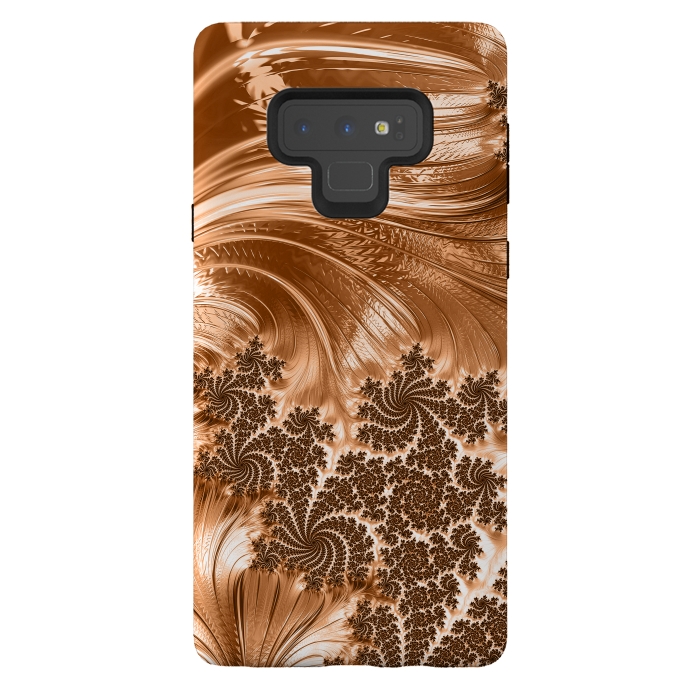 Galaxy Note 9 StrongFit Copper Floral Fractal by Andrea Haase