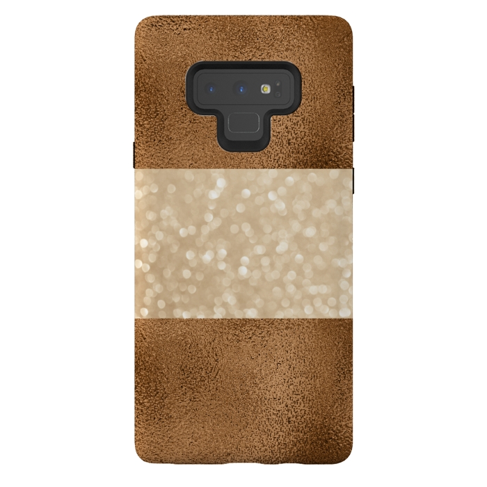 Galaxy Note 9 StrongFit Faux Glitter And Copper by Andrea Haase