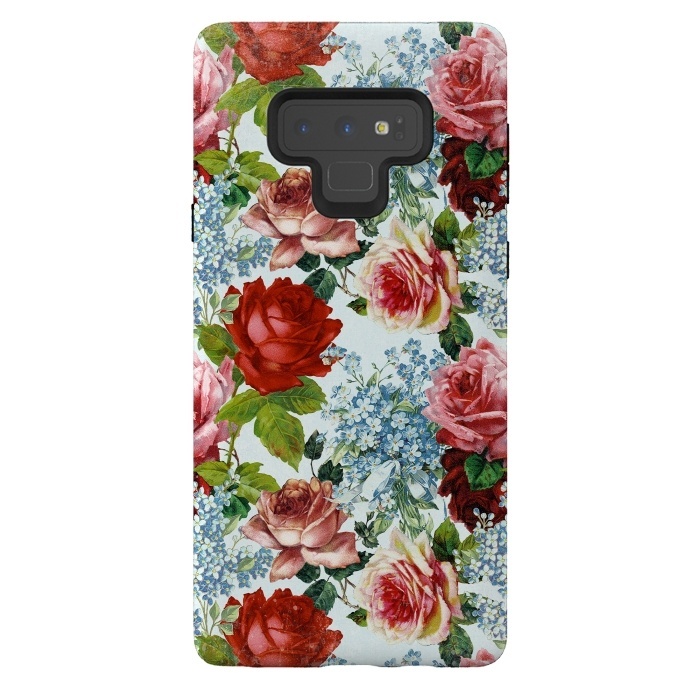 Galaxy Note 9 StrongFit Vintage roses and Forget Me Not by  Utart