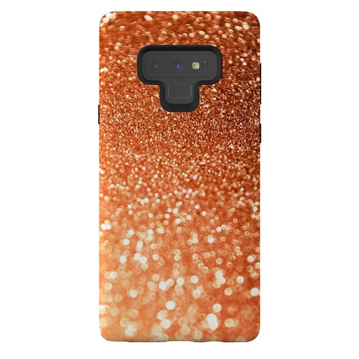 Galaxy Note 9 StrongFit Peach Faux Glitter by  Utart