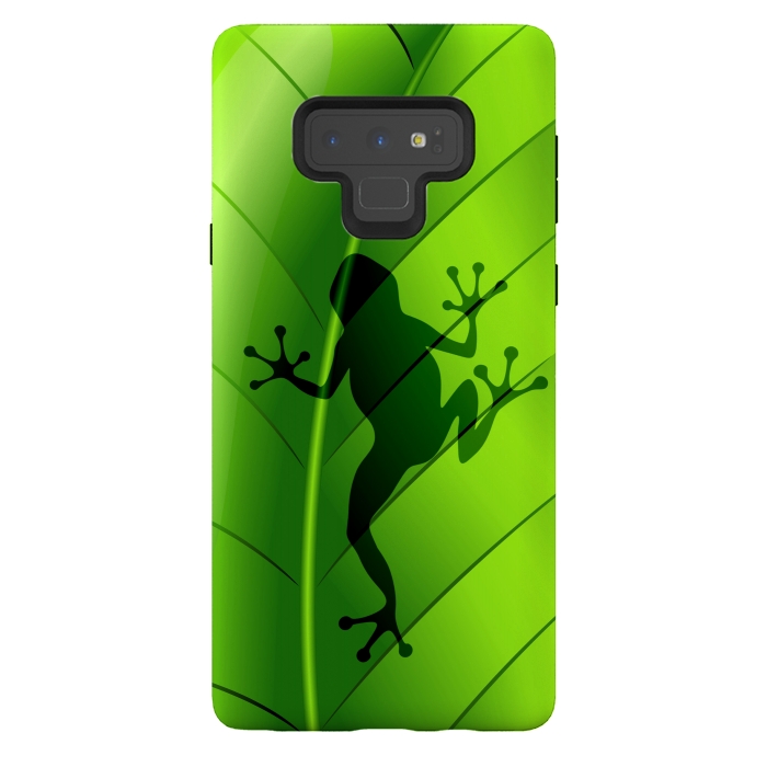 Galaxy Note 9 StrongFit Frog Shape on Green Leaf by BluedarkArt