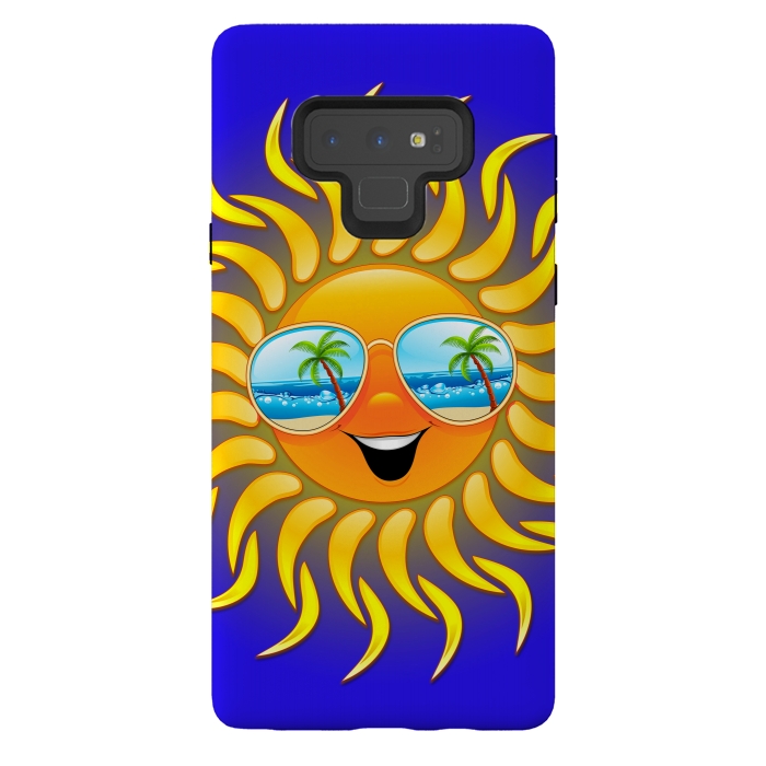 Galaxy Note 9 StrongFit Summer Sun Cartoon with Sunglasses by BluedarkArt