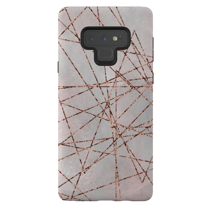Galaxy Note 9 StrongFit Copper Lines On Marble 2 by Andrea Haase