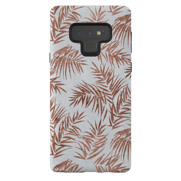 Galaxy Note 9 StrongFit Copper Palm Leaves 2 by Andrea Haase
