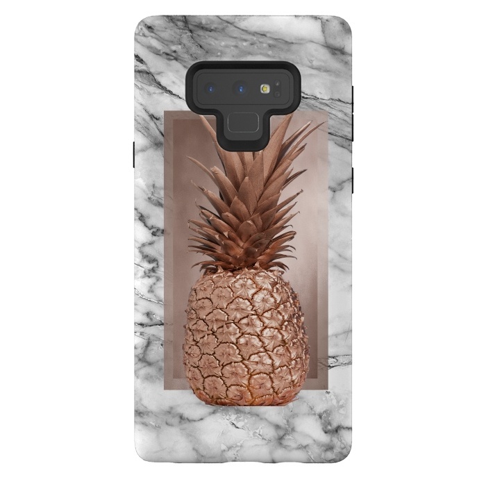 Galaxy Note 9 StrongFit Copper Pineapple on Gray Marble  by  Utart