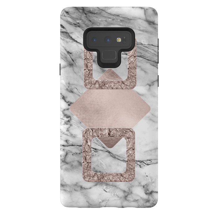Galaxy Note 9 StrongFit Rose Gold Geometric Shapes on Marble by  Utart