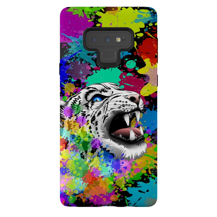 Galaxy Note 9 StrongFit Leopard Psychedelic Paint Splats by BluedarkArt