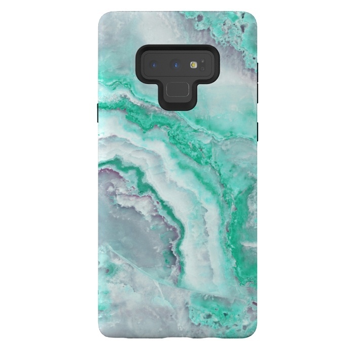Galaxy Note 9 StrongFit Mint Green Veined Agate by  Utart