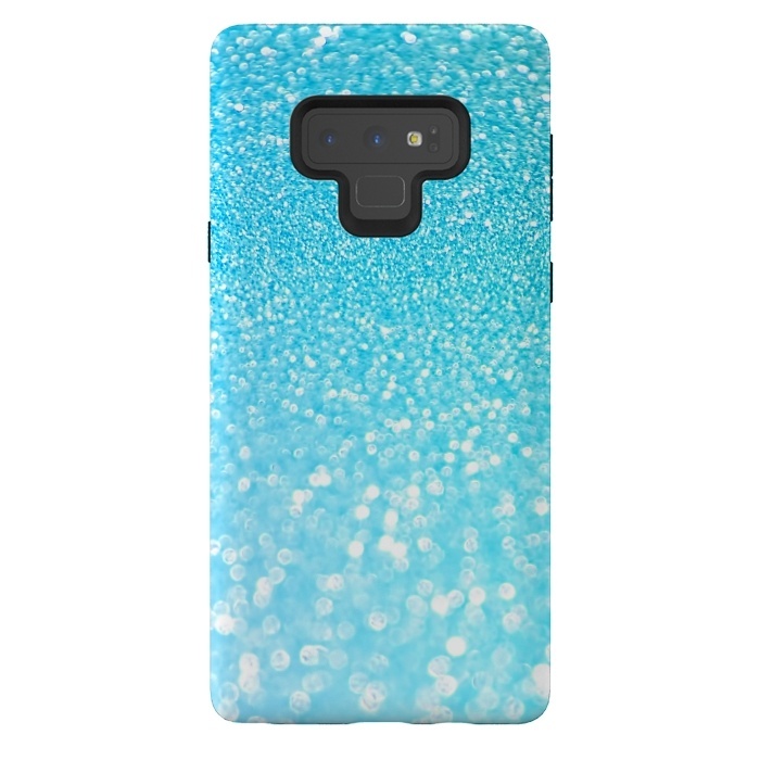 Galaxy Note 9 StrongFit Sky Blue Faux Glitter by  Utart