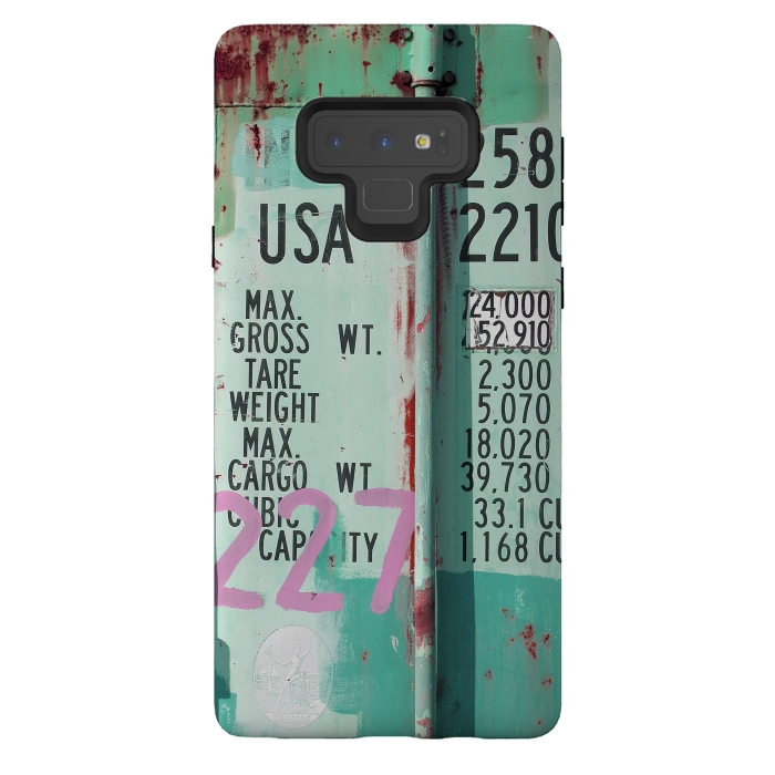 Galaxy Note 9 StrongFit Turquoise Grafitti Container by Andrea Haase