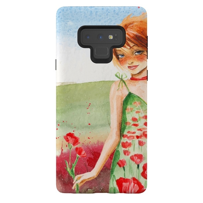 Galaxy Note 9 StrongFit Summer Girl in Poppy field by  Utart