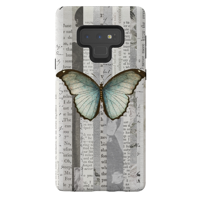 Galaxy Note 9 StrongFit Vintage Butterfly Paper Collage by Andrea Haase