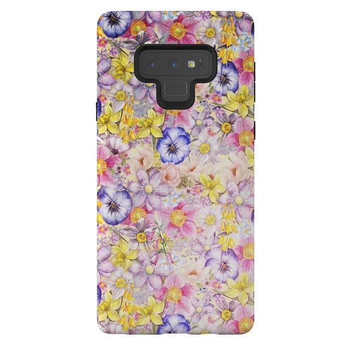 Galaxy Note 9 StrongFit Lovely Spring Pansy Pattern by  Utart