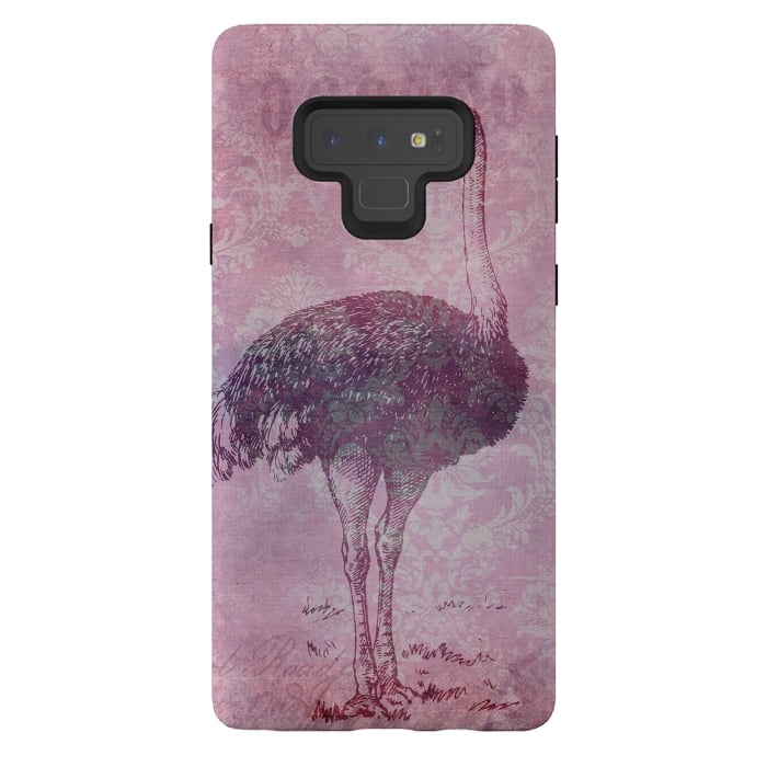 Galaxy Note 9 StrongFit Vintage Pink Ostrich Art by Andrea Haase