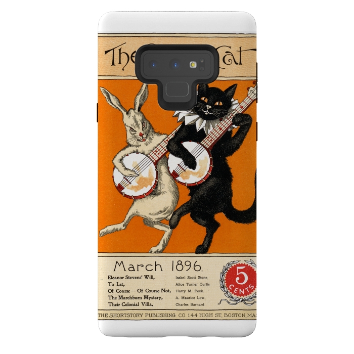 Galaxy Note 9 StrongFit Cat And Rabbit Vintage Poster by Andrea Haase