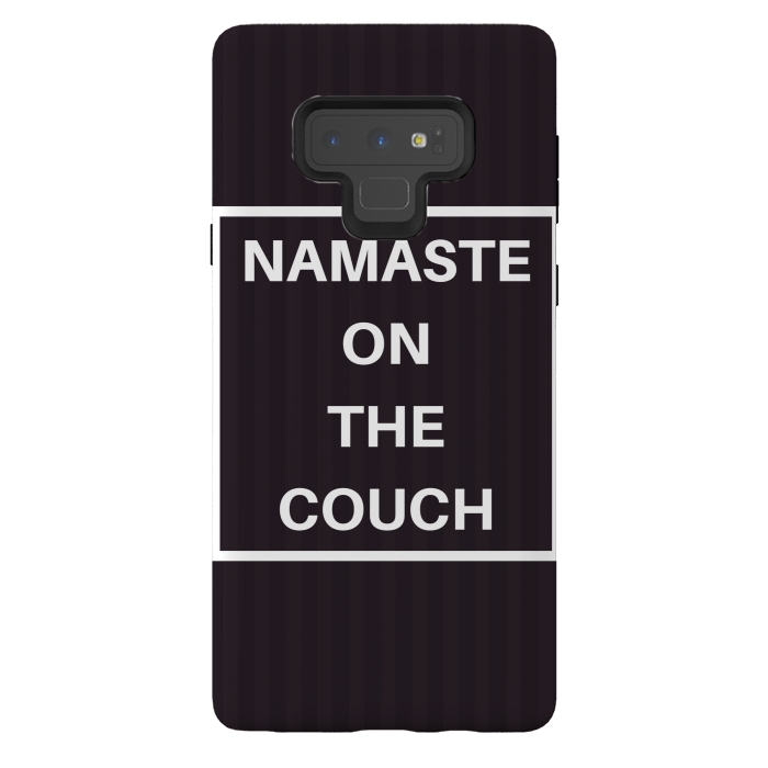 Galaxy Note 9 StrongFit namaste on the couch by MALLIKA