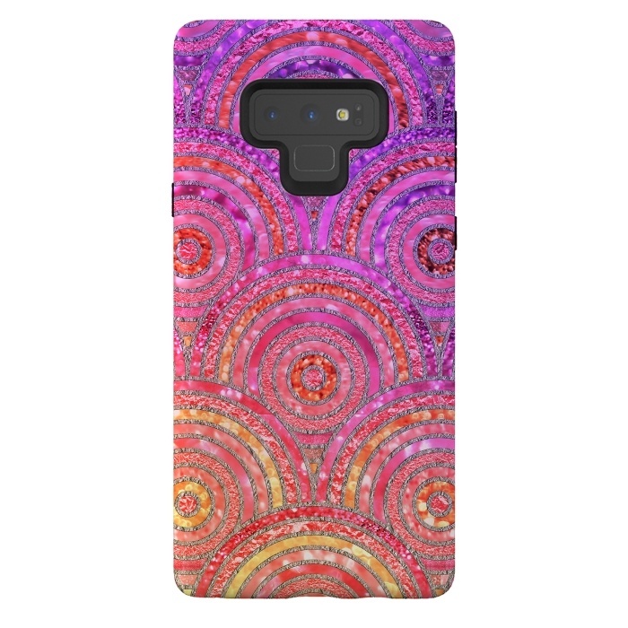 Galaxy Note 9 StrongFit Multicolor Pink Gold Circles  by  Utart