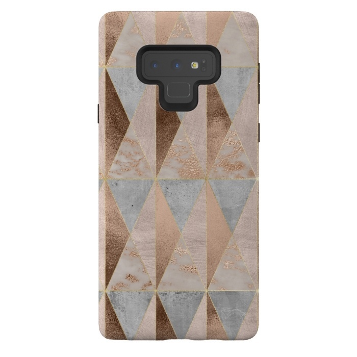 Galaxy Note 9 StrongFit Modern Marble Geode Copper Triangle Argyle by  Utart