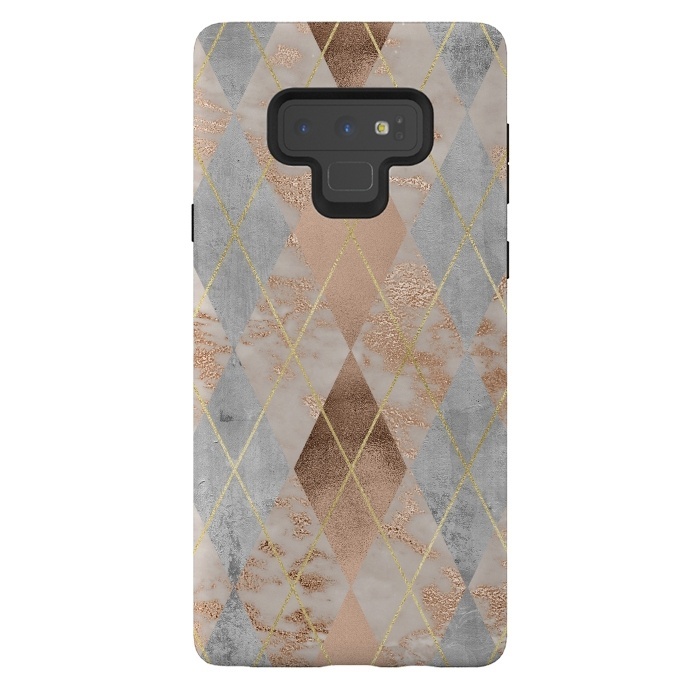 Galaxy Note 9 StrongFit Trendy Argyle Marble and Concrete Copper Pattern by  Utart