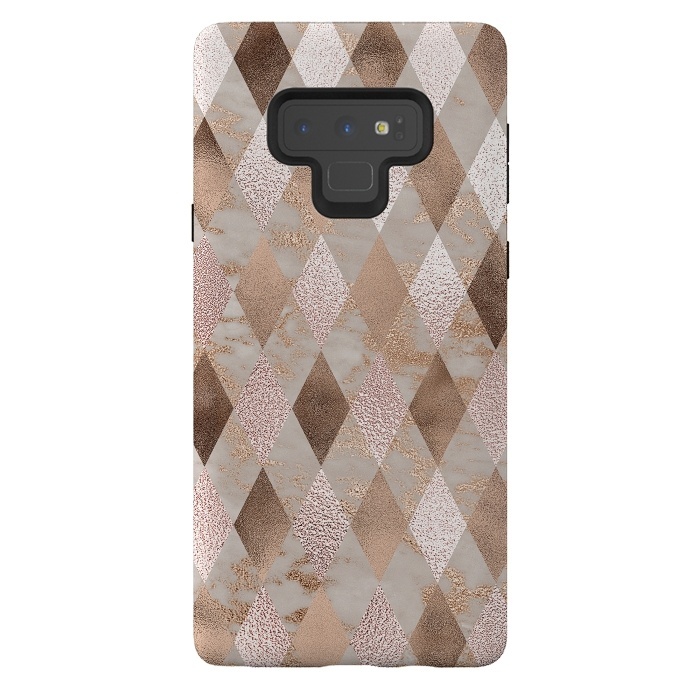 Galaxy Note 9 StrongFit Abstract Trendy Copper Concrete Argyle Pattern by  Utart