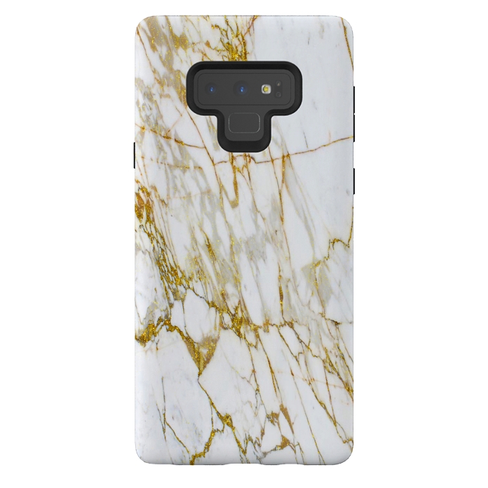Galaxy Note 9 StrongFit white gold marble by haroulita
