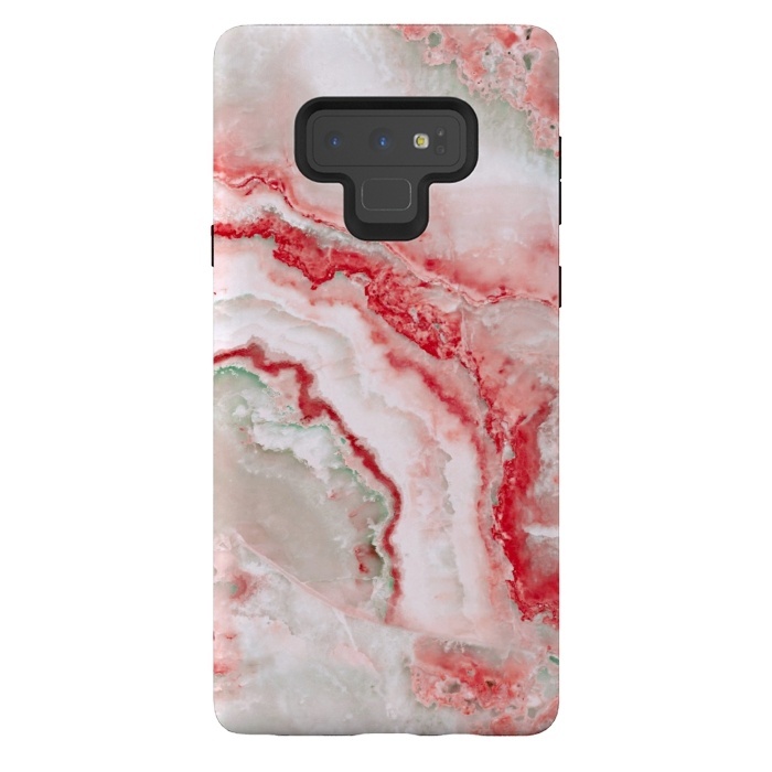 Galaxy Note 9 StrongFit Coral Red Veined Agate by  Utart