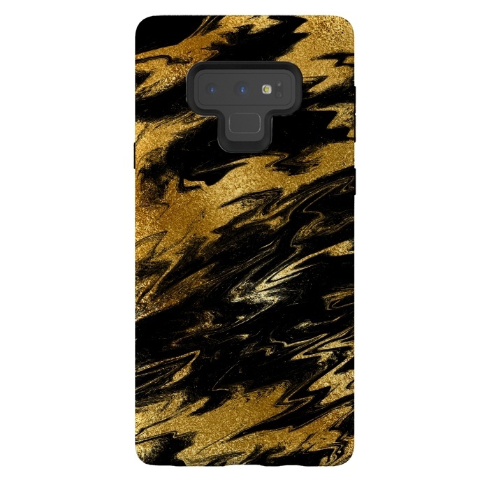 Galaxy Note 9 StrongFit Black and Gold Marble by  Utart