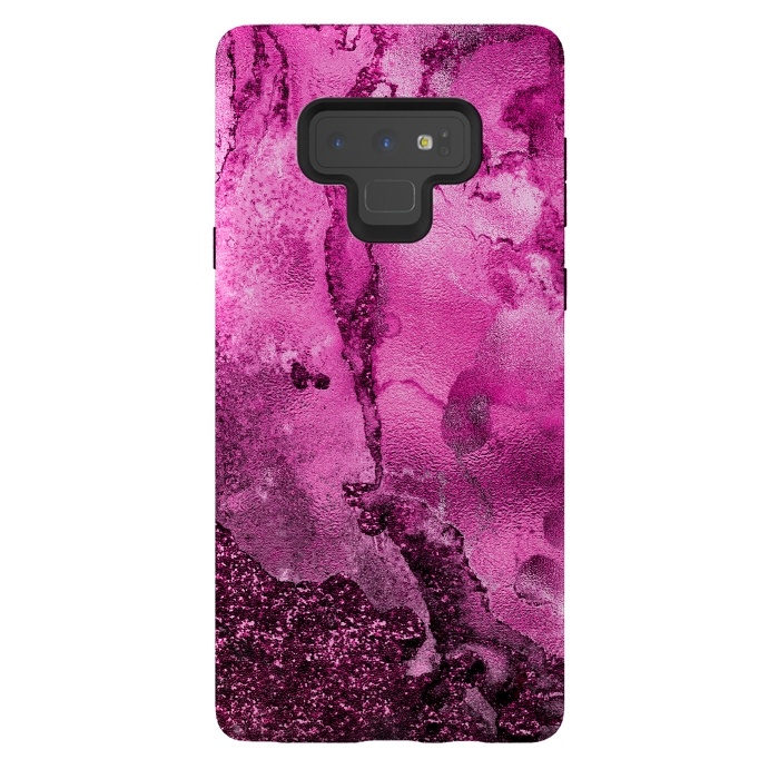 Galaxy Note 9 StrongFit Purple and Pink Glittering Ink Marble by  Utart