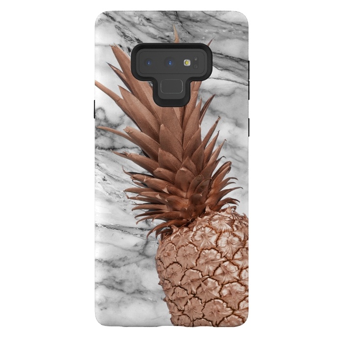 Galaxy Note 9 StrongFit Rose Gold Pineapple on Marble by  Utart