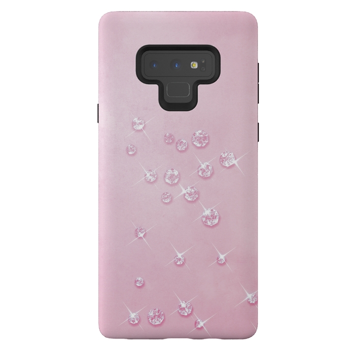Galaxy Note 9 StrongFit Sparkling Pink Rhinestones by Andrea Haase