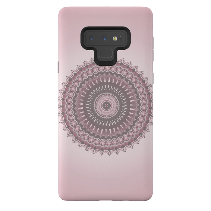 Galaxy Note 9 StrongFit Soft Pink Mandala Design by Andrea Haase
